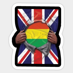 Bolivia Flag Great Britain Flag Ripped - Gift for Bolivian From Bolivia Sticker